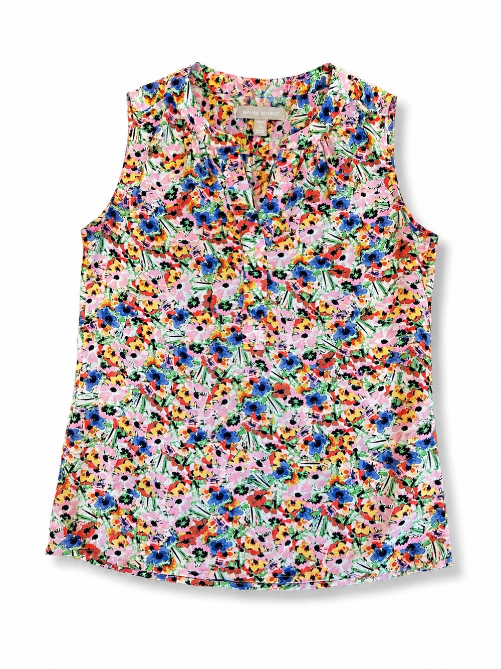 Banana Republic Womens Floral Sleeveless Shell - Pink Multi